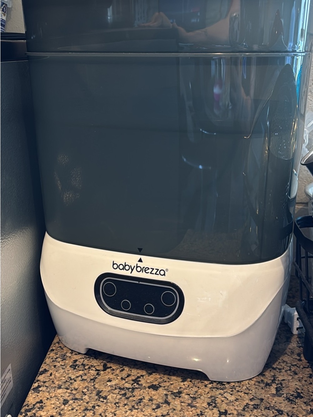 Baby Brezza White and Dark Gray Baby Bottle Sterilizer & Dryer